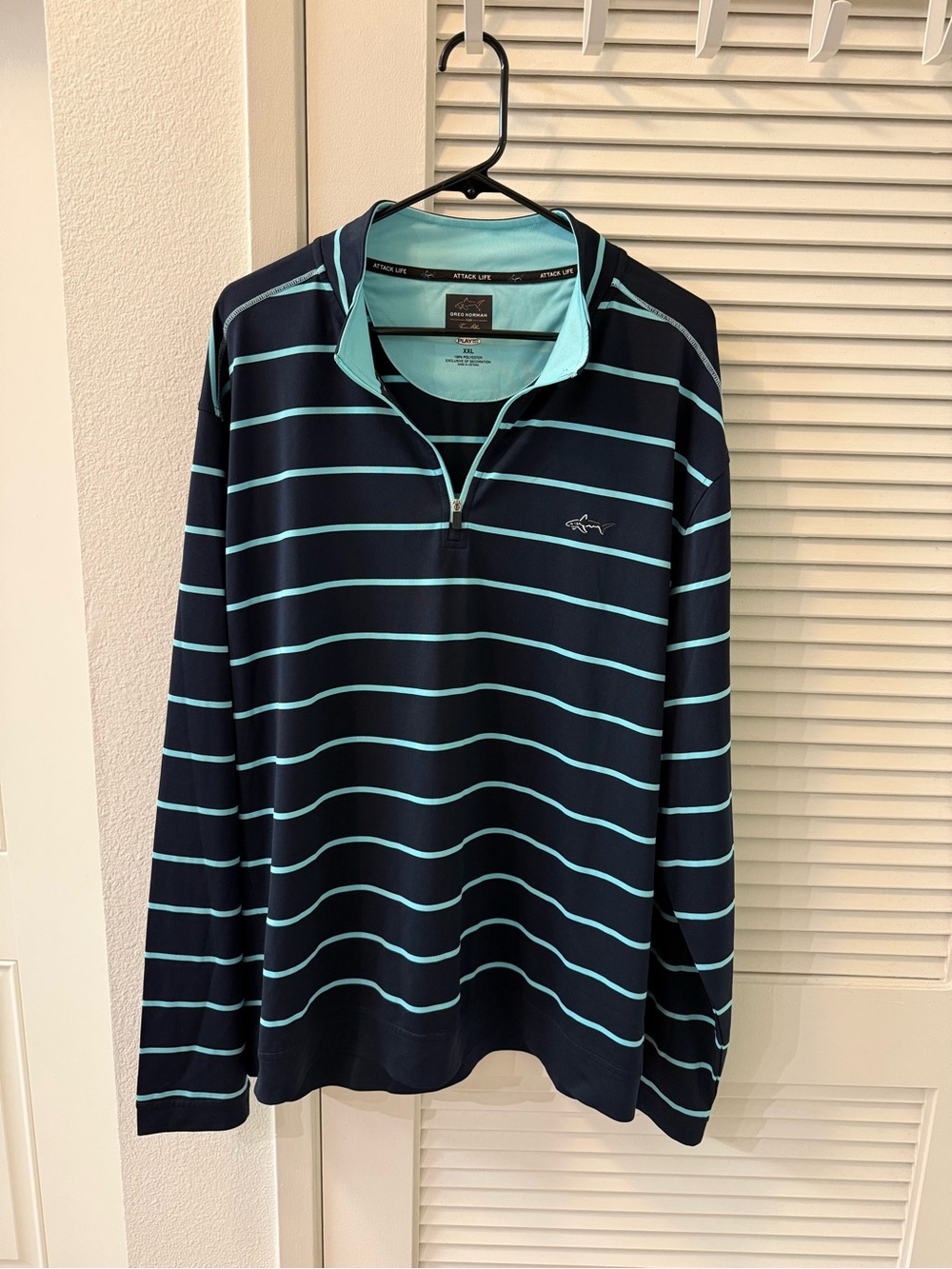 Greg Norman for Tasso Elba 1/4 Zip Striped Pullover (XXL)